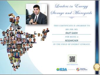 rajit gadh named by iesa one of the “50 most influential indians in energy storage and micro-grids”