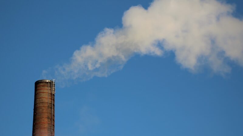 Smokestack emitting smoke