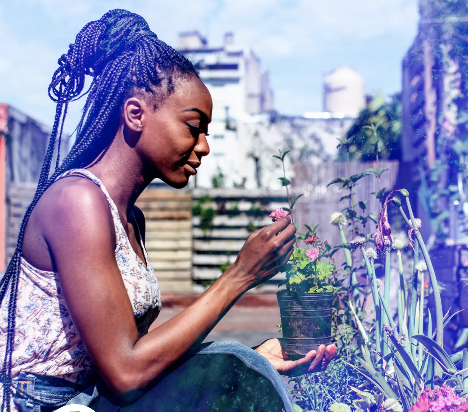 woman in a garden
