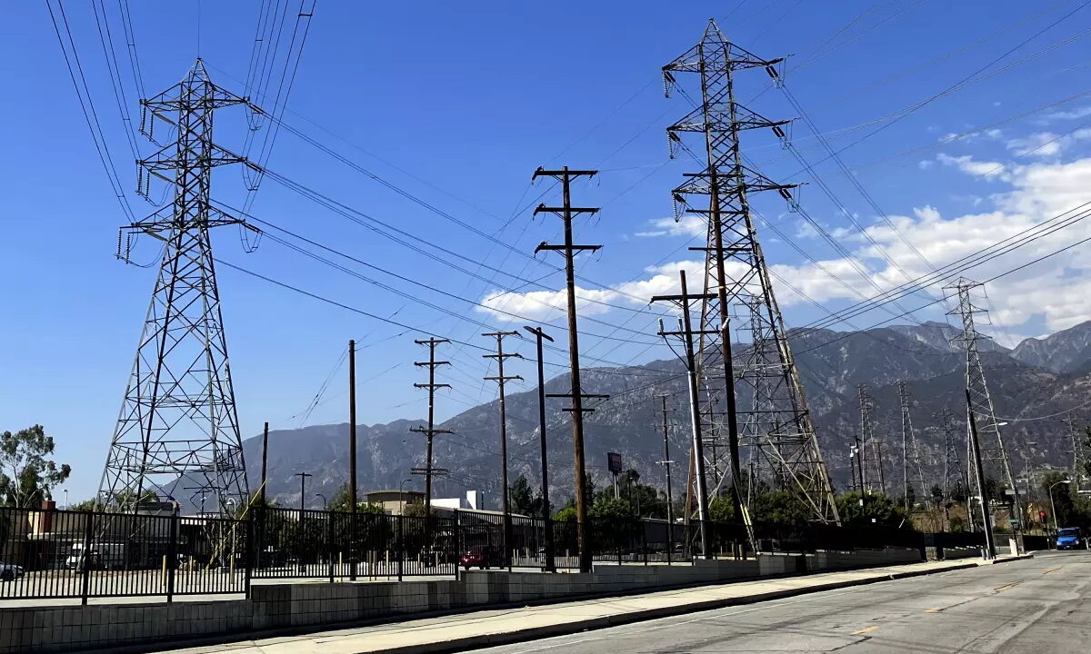 Electric distribution infrastructure in Los Angeles.