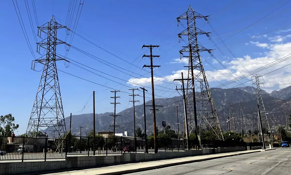 Electric distribution infrastructure in Los Angeles.