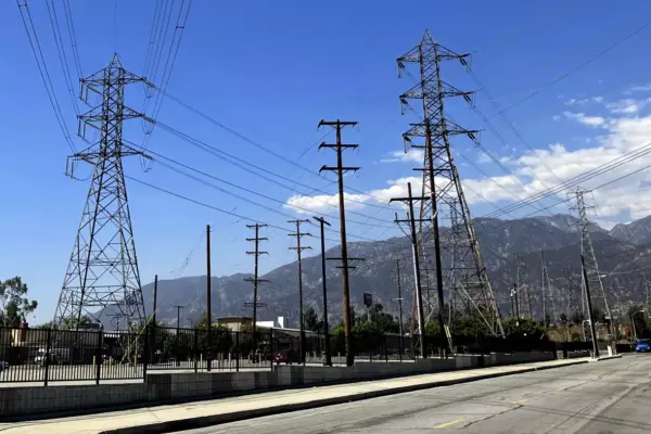 Electric distribution infrastructure in Los Angeles.
