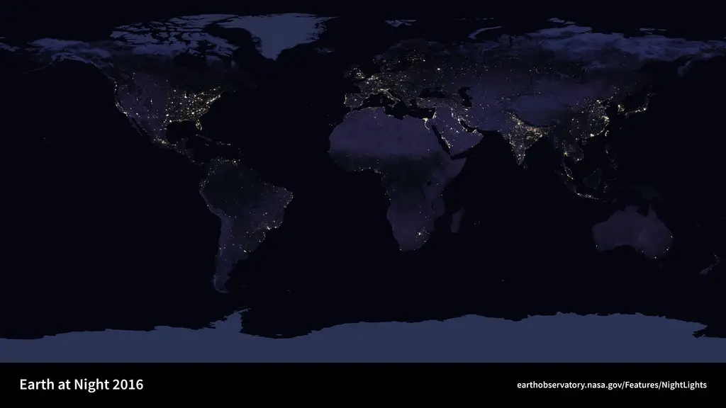 The NASA Black Marble, a composite image of Earth at night using 2016 VIIRS data. Photo by NASA