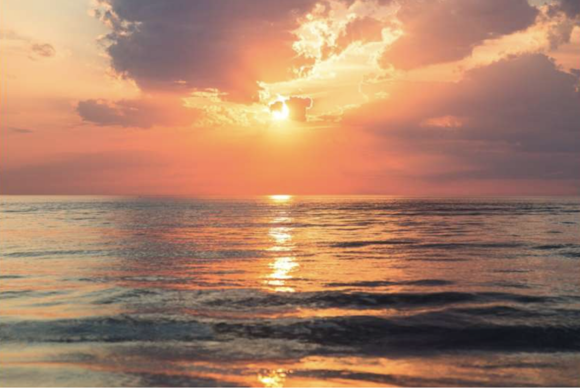 The ocean at sunset | Public Domain