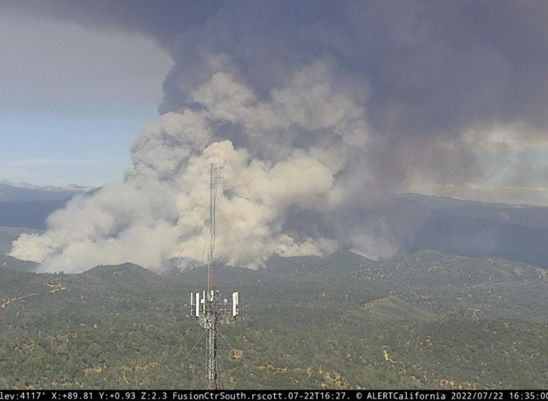 Oak Fire in Mariposa County from the PG&E Mount Bullion