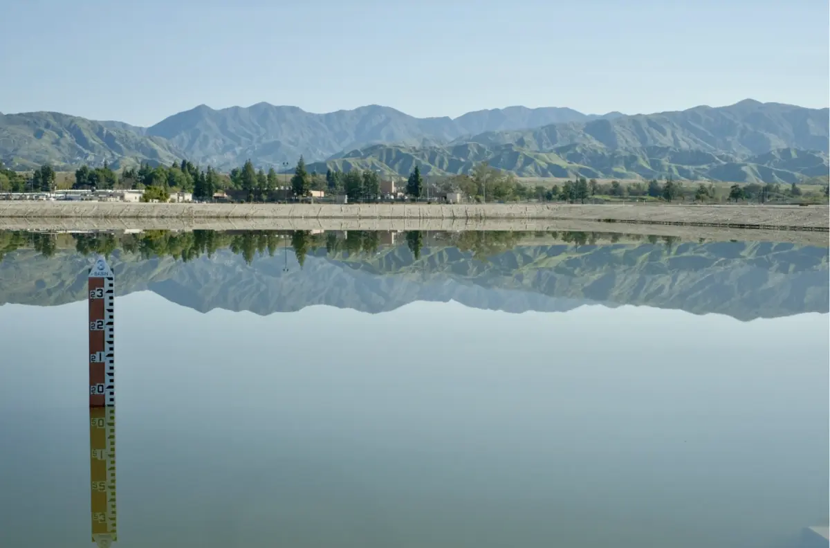Hansen spreading grounds in Sun Valley is one of L.A. County's largest stormwater capture and flood control basins. (Erin Stone / LAist)