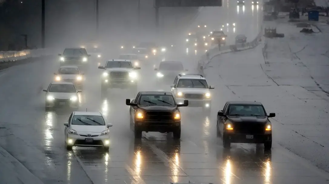 Cars driving on the freeway in the rain AP Photo Marcio Jose Sanchez