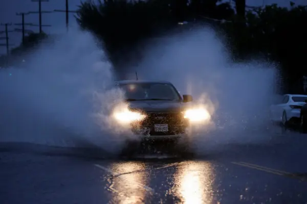 The National Weather Service issued a flash flood warning for part of Los Angeles County