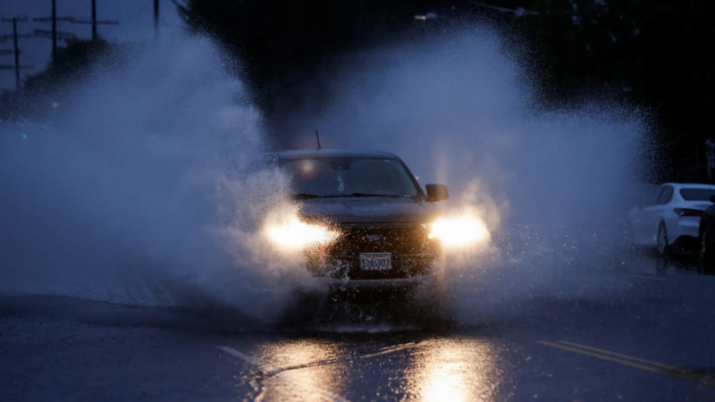 The National Weather Service issued a flash flood warning for part of Los Angeles County