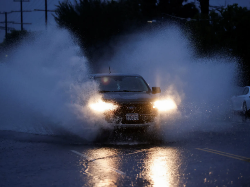 The National Weather Service issued a flash flood warning for part of Los Angeles County