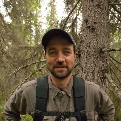 Erik Hoffner in front of tree
