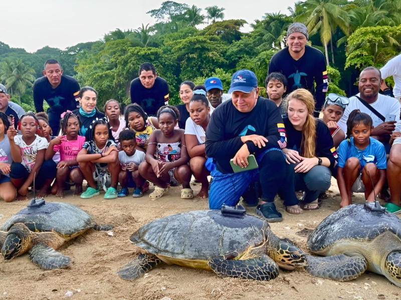 Pritzker nominee Callie Annette Veelenturf conducting an educational workshop to enhanc community engagement with marine conservation | Photo courtesy of Veelenturf