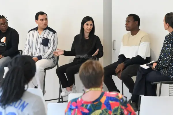 Lunch and Learn panel discussion with the 2023 Pritzker Award finalists, 2022 Pritzker Award winner Dysmus Kisilu, and moderator Nurit Katz. | Vince Bucci