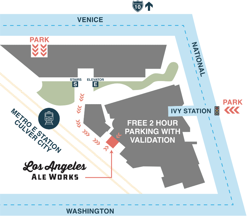 Map of parking for LA Ale Works.
