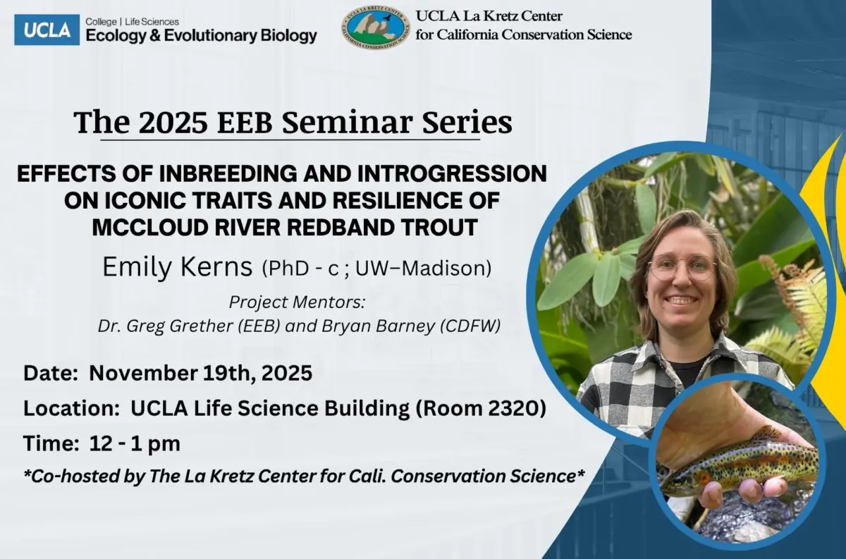 Seminar for La Kretz Center postdoc fellowship candidate, Emily Kerns.