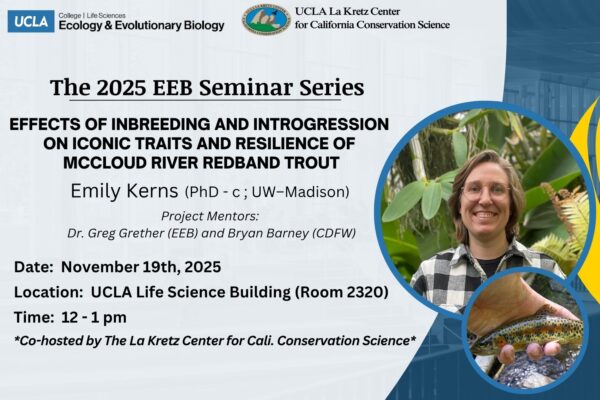 Seminar for La Kretz Center postdoc fellowship candidate, Emily Kerns.