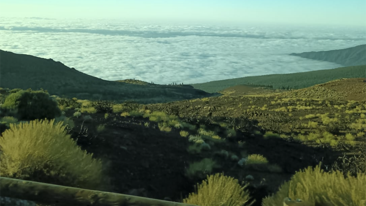 View of the horizon above the cloud layer