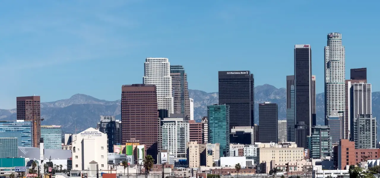 Skyline of Los Angeles. Original image from Carol M. Highsmith’s America, Library of Congress collection. Digitally enhanced by rawpixel. by Carol M Highsmith is licensed under CC-CC0 1.0