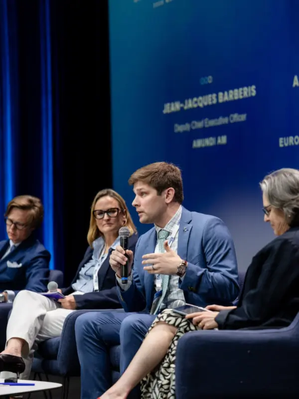 Panel 1 of the Blue Economy and Finance Forum (BEFF) at the Institut océanographique de Monaco, photographed on May 28, 2026. Photo: Steven Fox.