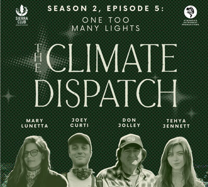 Climate Dispatch podcast promotional image. Featuring Joey Curti, Don Jolley, and Mary Lunetta.