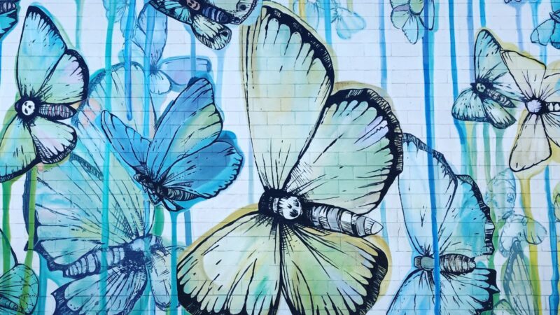 Butterfly mural from Frog Town, Los Angeles