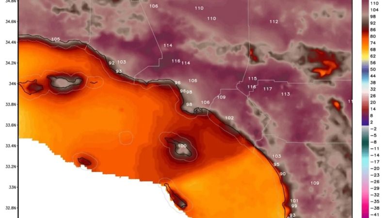 all-time high temperature records set throughout southern california, including los angeles