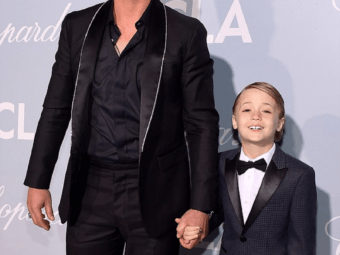 daily mail: robin thicke and son julian look sharp in suits as they attend the hollywood for science gala